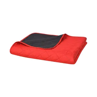 Gesteppte Wende-tagesdecke Rot And Schwarz 170x210 Cm Vidaxl