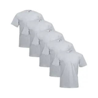 Fruit Of The Loom - 5 Stuks Valueweight T-shirts Ronde Hals - Heather Grey - 5XL