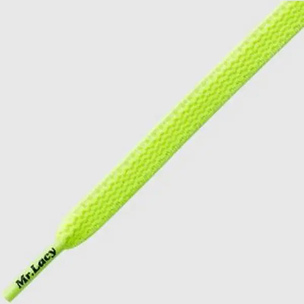 Mr. Lacy - Schoenveter - Flexies - Plat - Neon Lime Yellow - Elastische Veters - Lengte110 Cm thumbnail