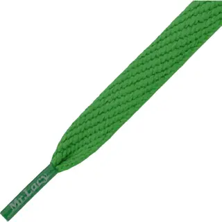 Mr. Lacy - Schoenveters - Veters - Sneakerveters - Flatties - Plat - Groen - Kelly Green - Veterlengte 130 Cm – Breedte 10 Mm