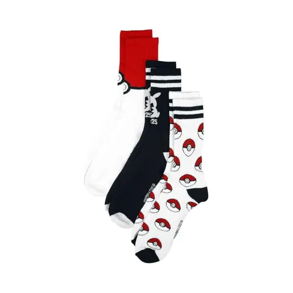 Pokémon Pokemon Iconic Logos Sport Socks, 3 Pack, Unisex, 43/46, Multi-colour [SS8503 thumbnail