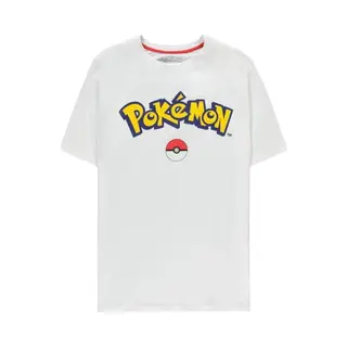 Pokémon, Herren, Shirts, Logo Core Oversized Men's Short Sleeved Tshirt, Weiss, (Xl)