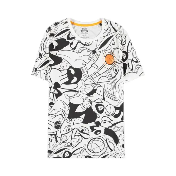 Looney Tunes Space Jam Doodle T-Shirt Wit thumbnail