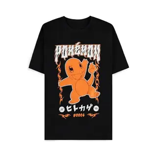 Pokémon Glumanda Rock T-Shirt Schwarz In L