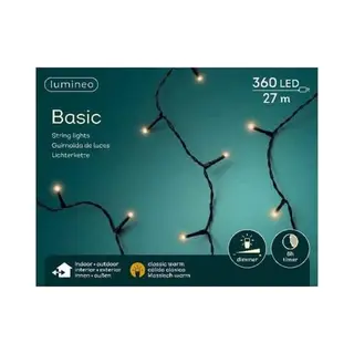 Lumineo Lichterkette Basic 360 Led 27 M Klassisch Warm, Schwarzes Kabel