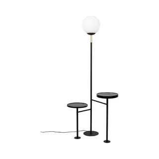 Zuiver Orion Vloerlamp/ Staande Lamp Met Bijzettafel - Zwart