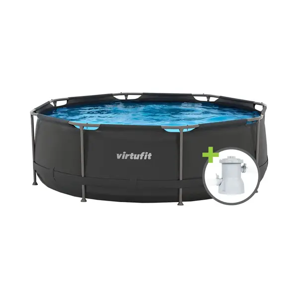 VirtuFit Rond Zwembad 244 Cm - Zwembaden - Eenvoudig Op Te Zetten - Incl. Filterpomp En Cartridge - Stevig En Duurzaam Ontwerp - Snelle Installatie thumbnail