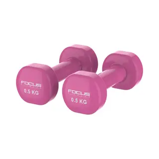 Focus Fitness - Vinyl Dumbbell - 2 X 0, 5 Kg - Roze
