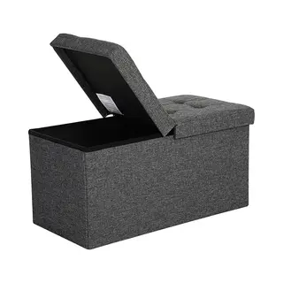 Hoppa! Zitbank Met Opbergruimte 80 L - Grijs - Mdf - 76 X 38 X 38 Cm