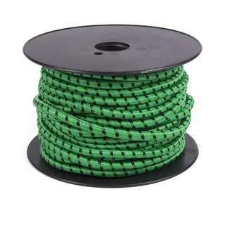 Benson Elastiek Op Rol - Weerbestendig - 25 Meter - 6 Mm - Groen Met Zwarte Strepen