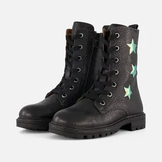 Muyters Veterboots Zwart Leer - Maat 33 - Kinderschoenen