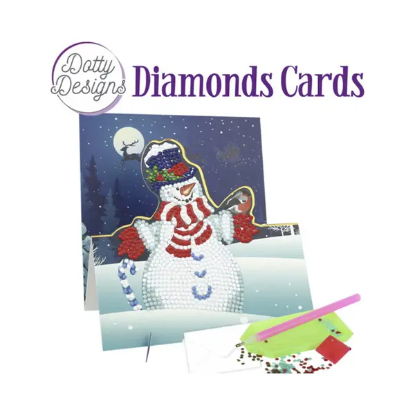 Dotty Designs Diamond Painting Dotty Design Diamonds Cards | Snowman With Bird thumbnail