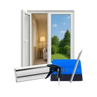 Perfect Cover Spiegelfolie Fenster Sichtschutz Mit Rakel, Sonnenschutzfolie, Fensterfolie Blickdicht Von Aussen, Energiesparend, Folie Fenster