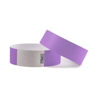 CombiCraft Blanco Tyvek Polsbandjes Paars - 100 Stuks