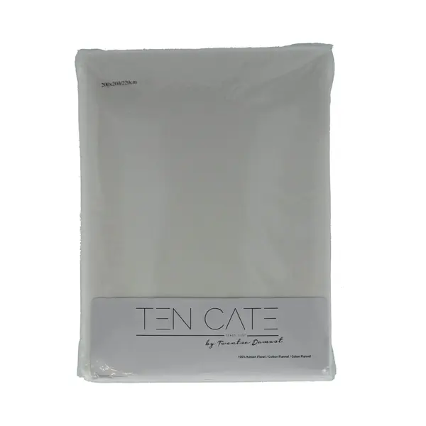 Ten Cate Flanellen Dekbedovertrek 200x200/220 - Tweepersoons - Zacht - Wit thumbnail