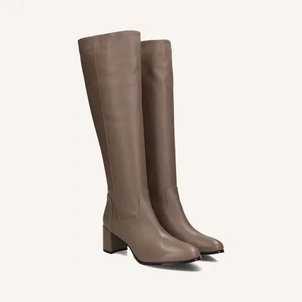 Notre-V 8591 Laarzen - Leer - Dames - Taupe - Maat 41 thumbnail