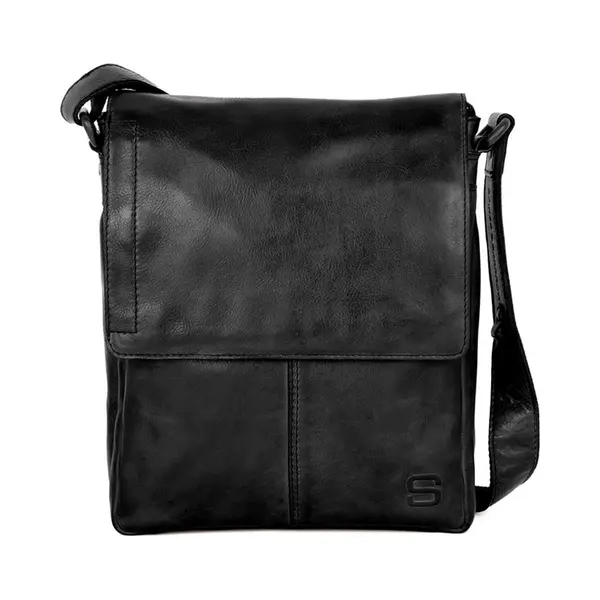 Spikes & Sparrow Leren Crossbodytas Met Klep - Stan - Zwart thumbnail