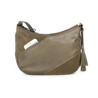 Spikes & Sparrow Leren Crossbodytas - Lorain - Groen