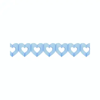 Hartjes Slinger - Blauw - 300 Cm - Papier - Brandvertragend - Geboorte Jongen/babyshower Versiering- Feestslingers Bruiloft