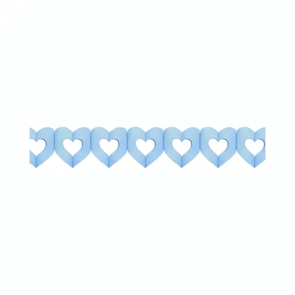 Hartjes Slinger - Blauw - 300 Cm - Papier - Brandvertragend - Geboorte Jongen/babyshower Versiering- Feestslingers Bruiloft thumbnail