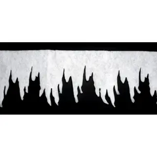 IJspegel Randen - 2x Stuks - Wit - 98 X 30 Cm - Winterdecoratie - Sneeuwversiering