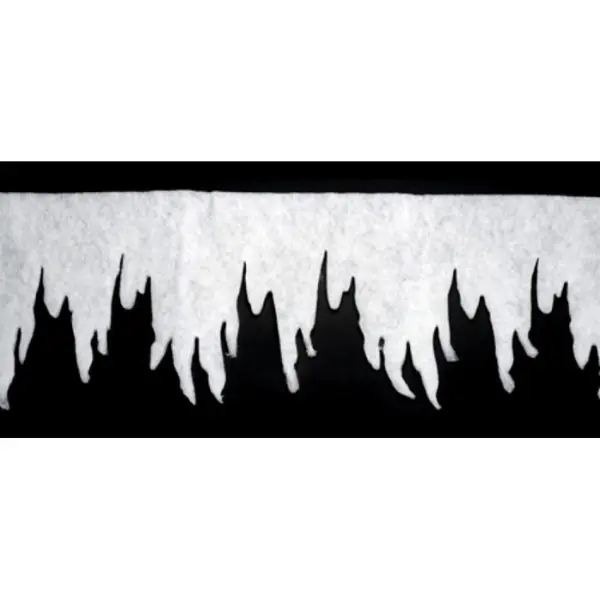 IJspegel Randen - 2x Stuks - Wit - 98 X 30 Cm - Winterdecoratie - Sneeuwversiering thumbnail