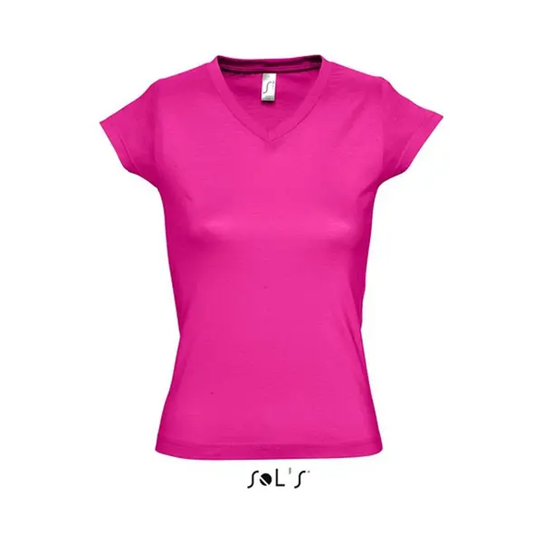 Sol's Dames T-shirt V-hals Fuchsia 100% Katoen Slimfit - Dameskleding Shirts 36 thumbnail