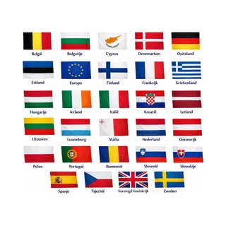 Eu Vlaggen Pakket - 28 Europese Landen Vlaggen Van 90 X 150 Cm - Polyester