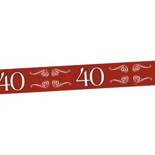 Folat Verjaardag/jubileum Markeerlint - 40 Jaar - 15 Meter - Rood - Afzetlint