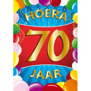 Bellatio Decorations Verjaardag Deurposter - 70 Jaar - Multi - 59 X 84 Cm - Feestartikelen