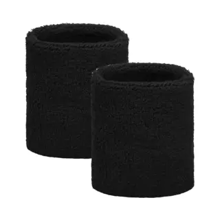 Zweetbandjes Pols 2 Stuks Unisex - Zwart