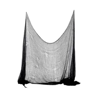 Smiffys Horror Decoratie Net/doek - 75 X 300 Cm - Zwart - Halloween/horror Decoratie Muur/plafond Versiering