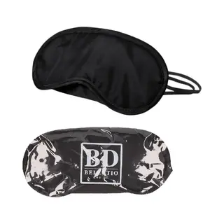 Bellatio Design Slaapmaskers - Oogmaskers - Microfiber - One Size Fits All - Zwart - Elastiek - Reismaker - 18 X 9 Cm