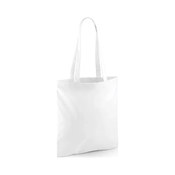 Draagtasje Met Hengsels - Wit - 42 X 38 Cm - Katoen - 10 Liter - Boodschappen - Gymtas - Voor Kinderen En Volwassenen thumbnail