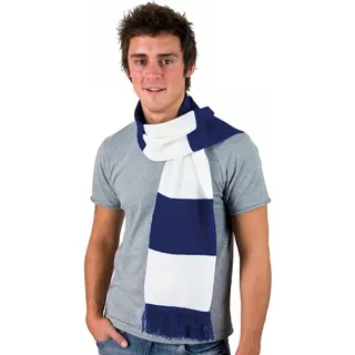 Result Gestreepte Sjaal Kobalt Blauw Met Wit