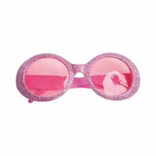 Faram Party Disco Bril - Roze Met Glitters - Seventies/Disco Stijl