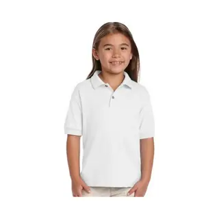 Gildan Poloshirt - Voor Kinderen - Wit - Jongens En Meisjes - Katoen/polyester - 190 Grams 134/140