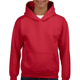 Gildan Sweater Met Capuchon - Rood - Voor Kinderen - Kinderkleding - Lange Mouwen - Hoodie 110/116