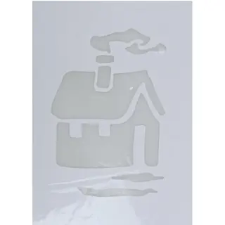 Kerst Raamsjabloon Kerst Huis - Wit - 35 Cm - Raamdecoratie - Kerstversiering - Sneeuwspray Sjabloon