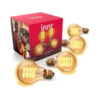 Innr E27 Filament Lamp - Werkt Met Philips Hue* - Zigbee - Led Smart Bulb - Warmwit Licht - Slimme Verlichting - Dimbaar - 550 Lumen - 4 Pack
