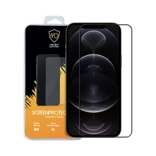 MobyDefend Screenprotector - Geschikt Voor Apple IPhone 12 Pro Max - Screensaver Met Zwarte Randen - Gehard Glas