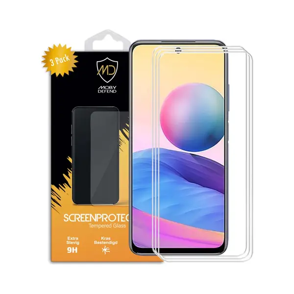 3-Pack MobyDefend Screenprotectors - Geschikt Voor Xiaomi Redmi Note 10 5G - Case-Friendly Screensavers - Gehard Glas thumbnail