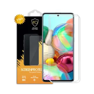 2-Pack MobyDefend Screenprotectors - Geschikt Voor Samsung Galaxy A71 - Case-Friendly Screensavers - Gehard Glas