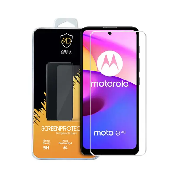 MobyDefend Screenprotector - Geschikt Voor Motorola Moto E40 / Moto E30 - Case-Friendly Screensaver - Gehard Glas thumbnail