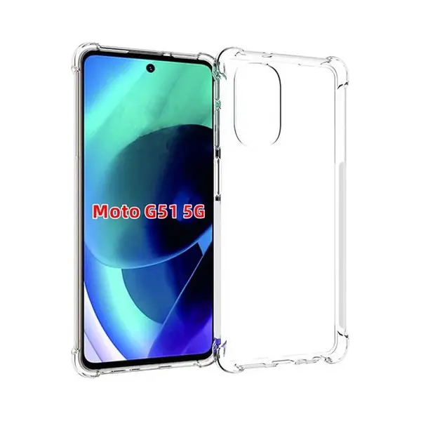 MobyDefend Hoesje - Geschikt Voor Motorola Moto G51 - Transparante Shockproof Tpu Backcover - Verstevigde Hoeken - Volledig Doorzichtig thumbnail