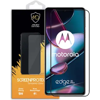 MobyDefend Screenprotector - Geschikt Voor Motorola Edge 30 Pro - Screensaver Met Zwarte Randen - Gehard Glas