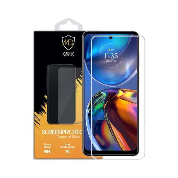MobyDefend Screenprotector - Geschikt Voor Motorola Moto E32 / E32S - Case-Friendly Screensaver - Gehard Glas thumbnail