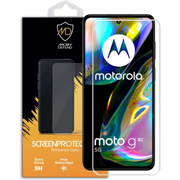 MobyDefend Screenprotector - Geschikt Voor Motorola Moto G82 - Case-Friendly Screensaver - Gehard Glas thumbnail
