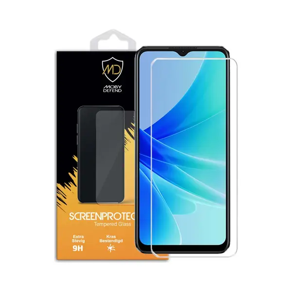 MobyDefend Screenprotector - Geschikt Voor Oppo A57 / A57s / A77 - Case-Friendly Screensaver - Gehard Glas thumbnail