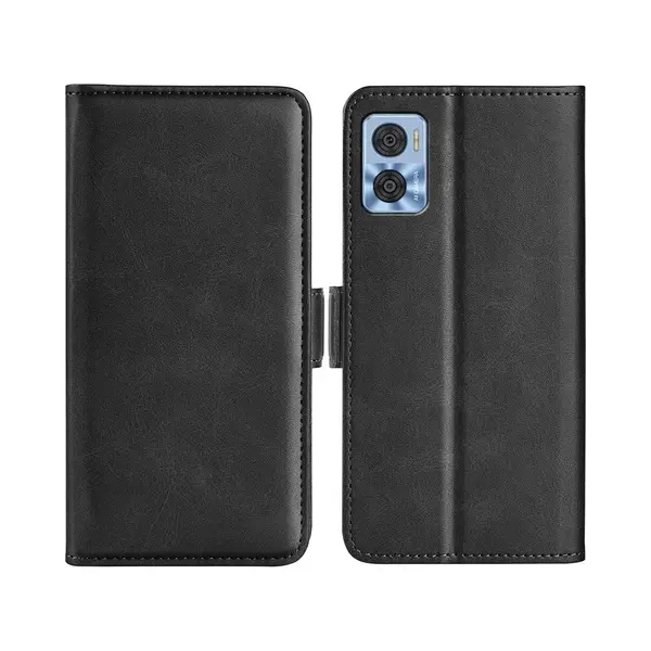 MobyDefend Hoesje - Geschikt Voor Motorola Moto E22 / E22i - Luxe Wallet Book Case (Sluiting Zijkant) - Zwart thumbnail